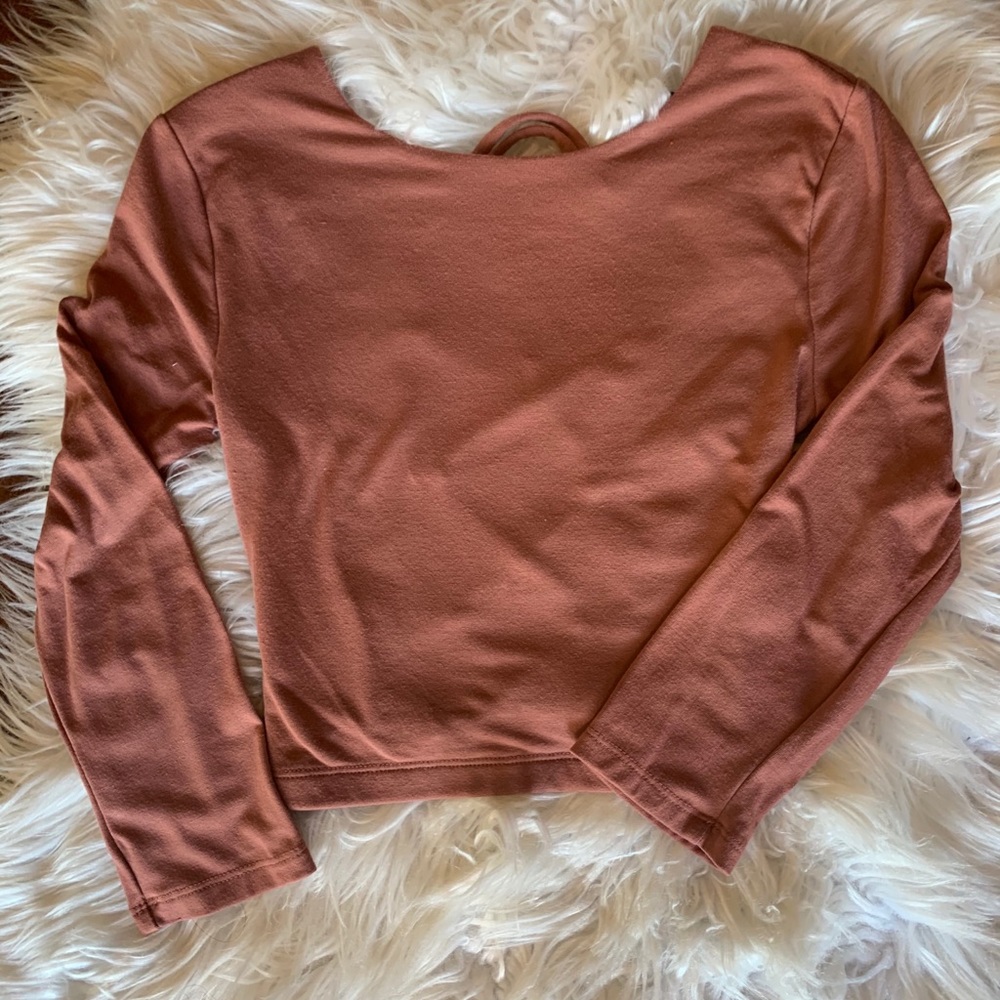 Coral pink backless crop top